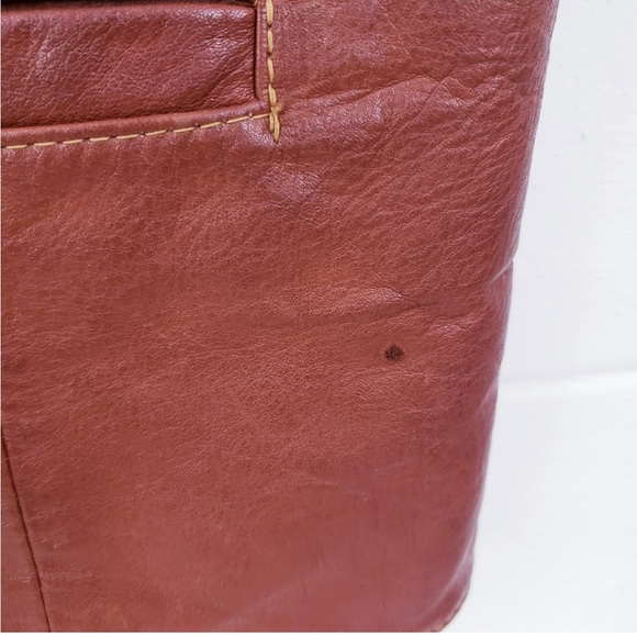 Vintage L.L. Bean Leather Sherpa Vest Cognac Brown Unisex Size M-L - Picture 7 of 8